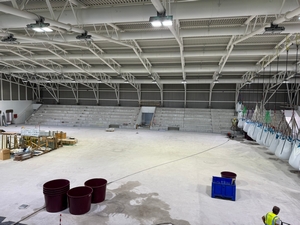 Vista Interna durante la prova di carico della copertura